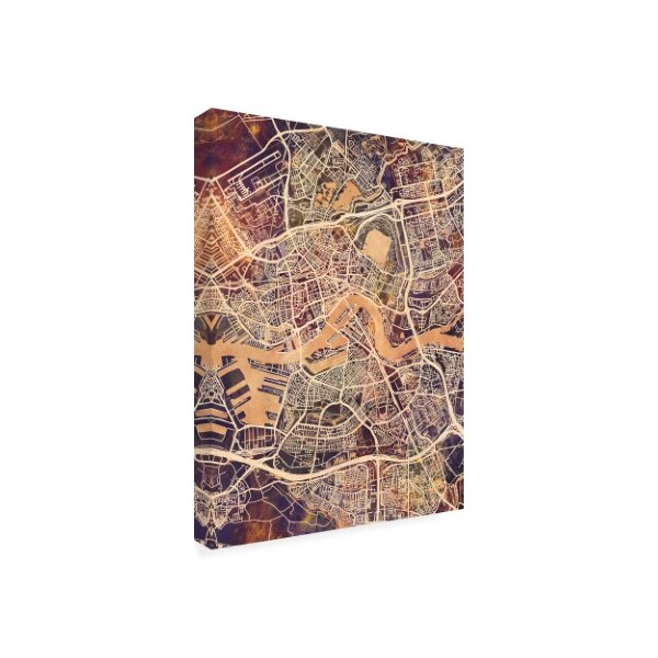 Michael Tompsett 'Rotterdam Netherlands City Map II' Canvas Art,18x24